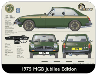 MGB GT Jubilee Edition 1975 Place Mat, Medium